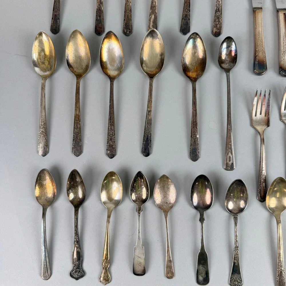 Vtg Silverplate Flatware Lot Rogers Bros Wm Rogers Holmes & Edwards EPNS 48‎ Pcs